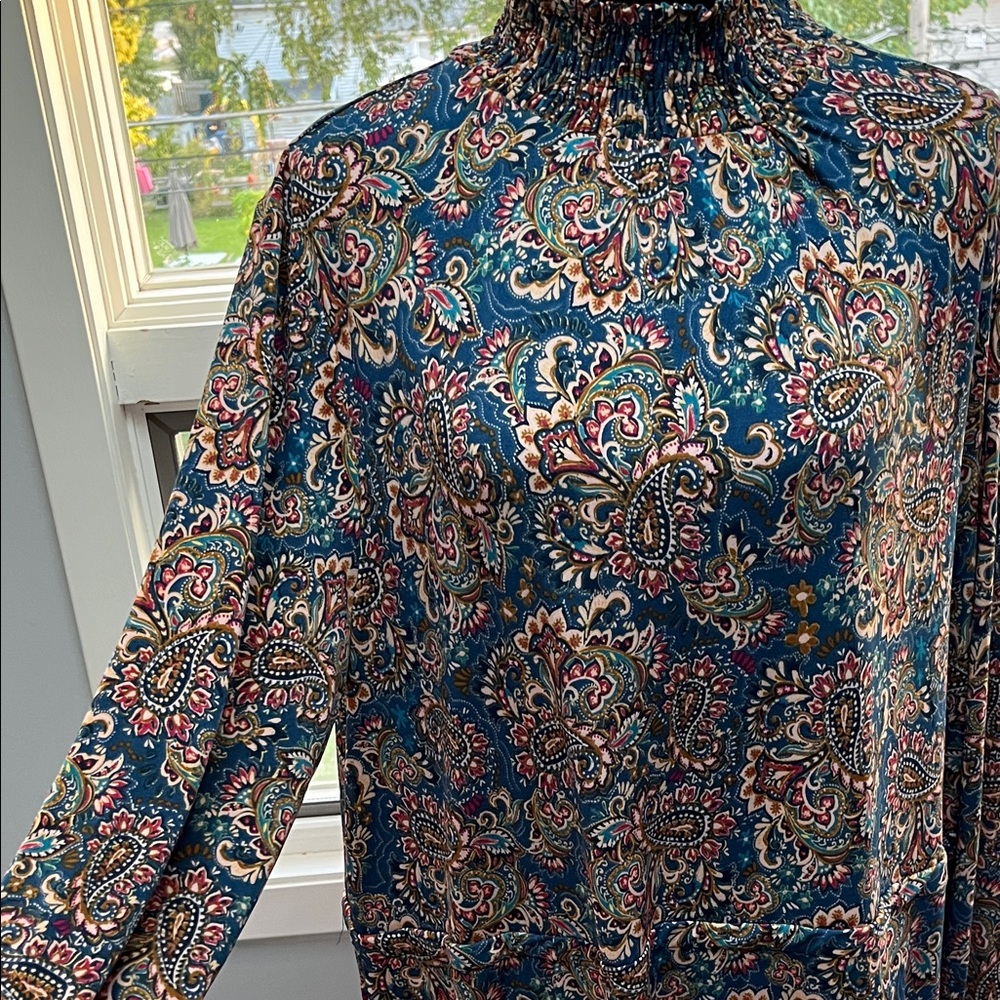 Leota Paisley Mockneck Midi Dress XXL NWT! - Picture 3 of 6